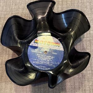 Motown Black Vinyl Record Bowl